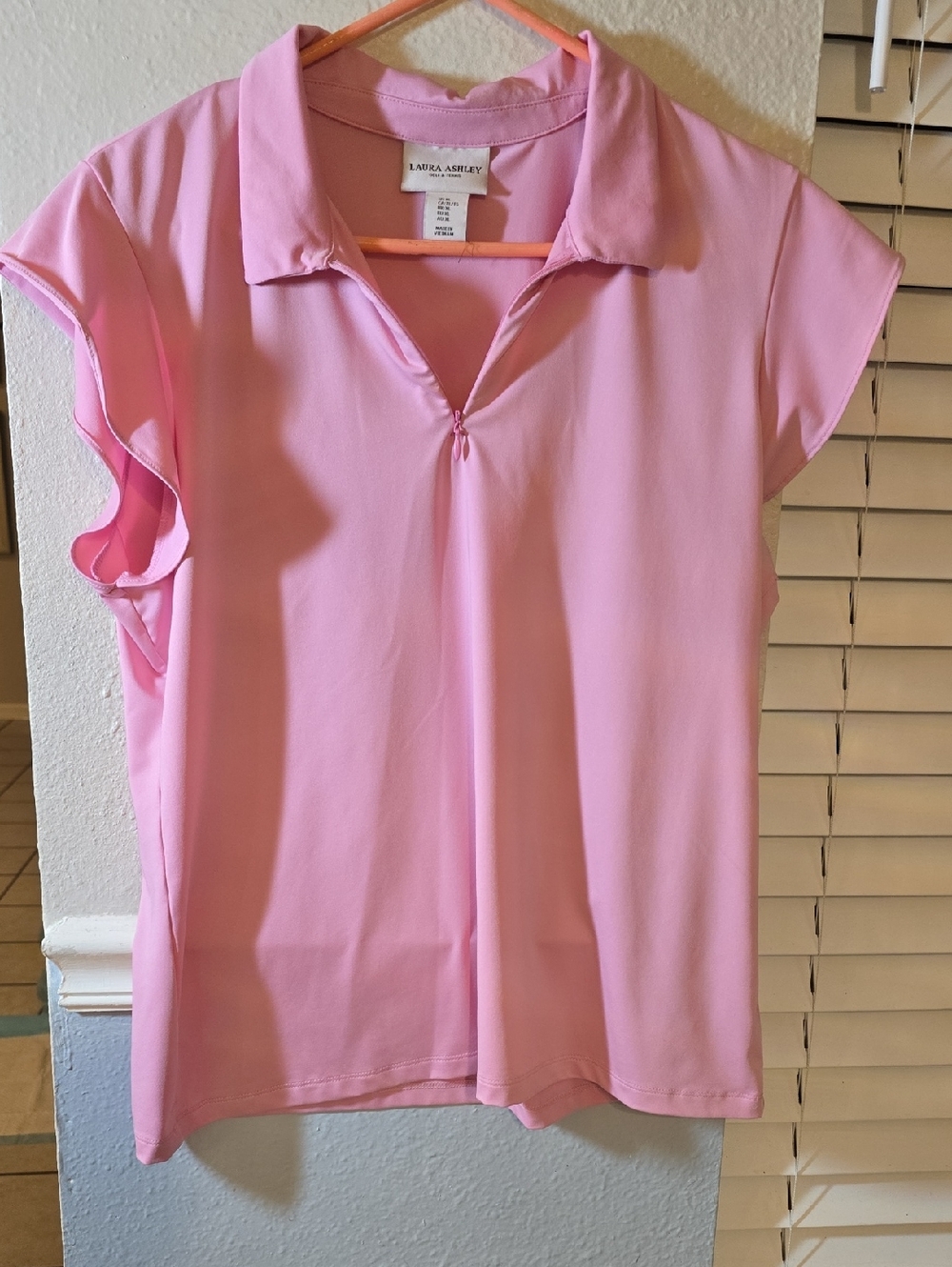 Laura Ashley Light Pink Short Sleeve Polo Blouse